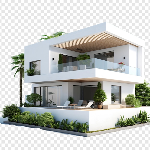 Modern house isolated on transparent background