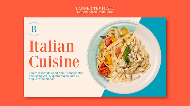 Free PSD modern italian restaurant banner template