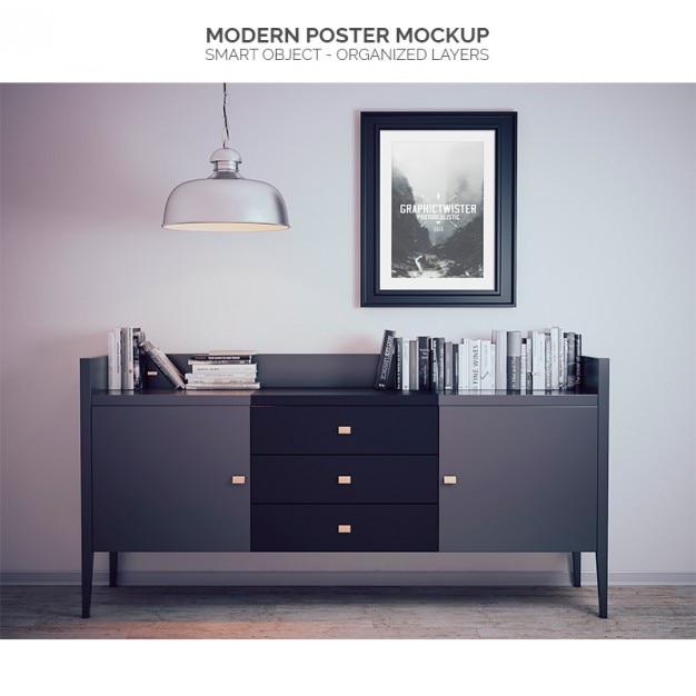 Free PSD modern poster mock up