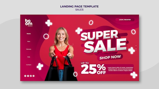 Modern sales landing page template