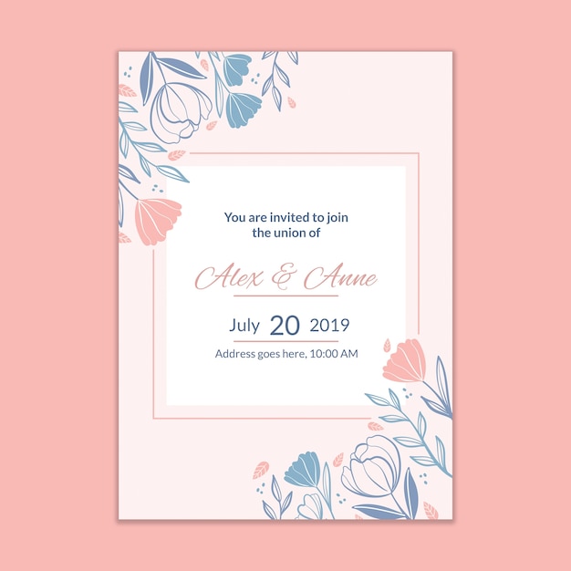 Modern wedding invitation mockup