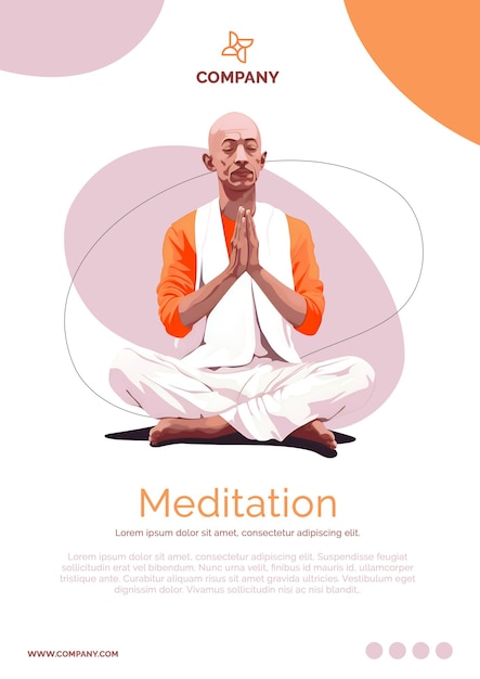 Free PSD monk mindful zen yoga meditation poster