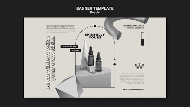 Free PSD monochromatic skin care banner template