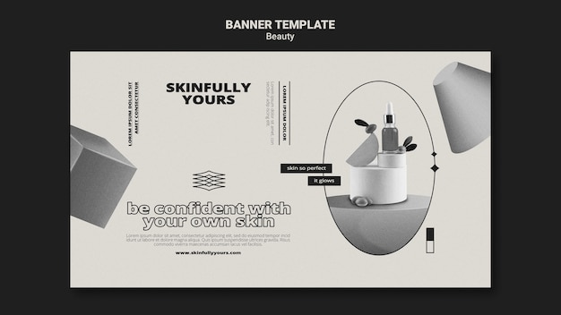 Free PSD monochromatic skin care banner template