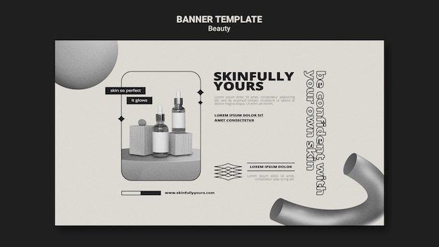 Free PSD monochromatic skin care banner template