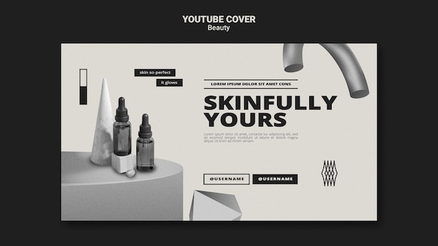 Free PSD monochromatic skin care youtube cover