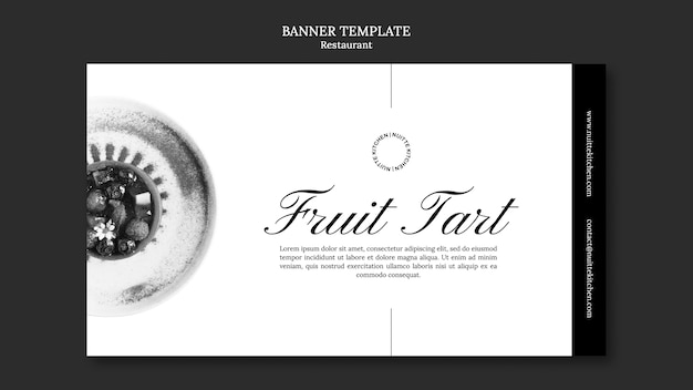 Free PSD monochrome restaurant horizontal banner template