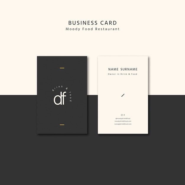 Free PSD moody food business card