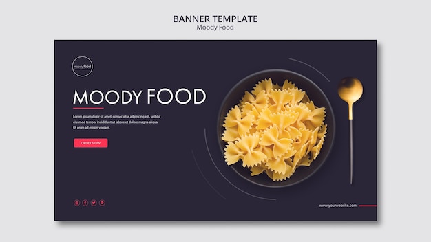 Free PSD moody food creative banner template