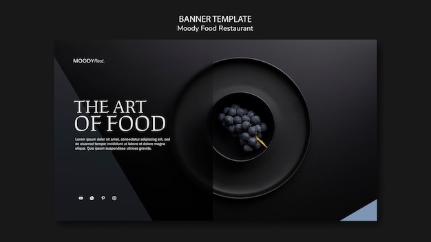 Free PSD moody food restaurant banner template