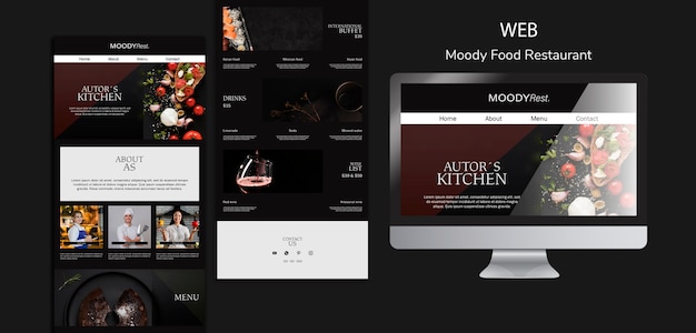 Moody food restaurant web template