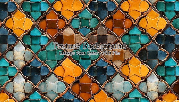 Free PSD moorish glazed tiles mosaic pattern ai generated image