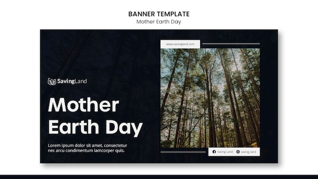 Mother earth day banner template