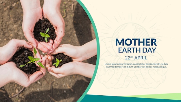 Mother earth day cover template