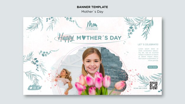 Mother's day celebration banner template