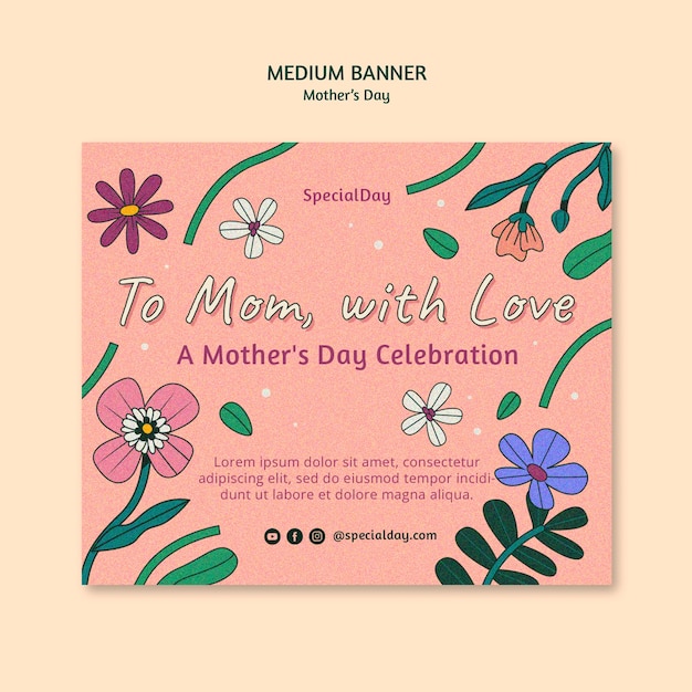 Free PSD mother's day celebration  banner template