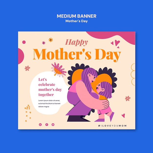 Free PSD mother's day celebration banner template