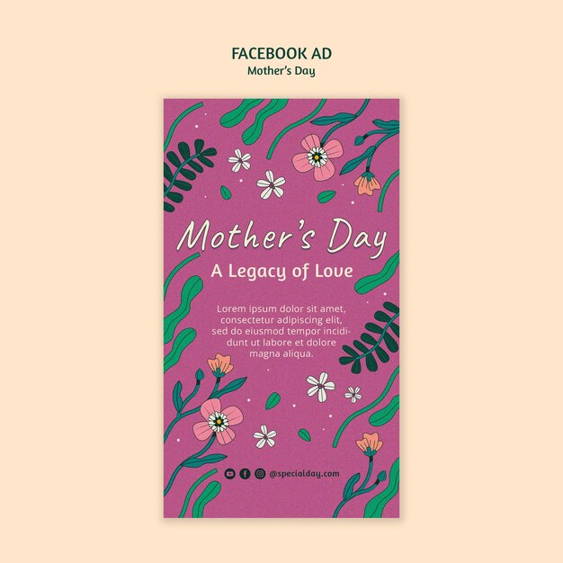 Mother's day celebration facebook template