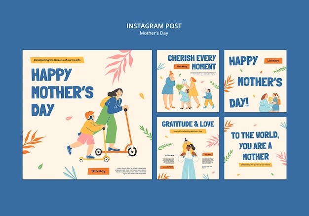 Free PSD mother's day celebration  instagram posts