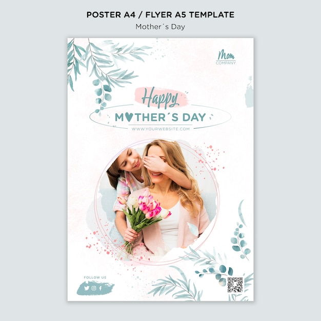 Mother's day celebration poster template