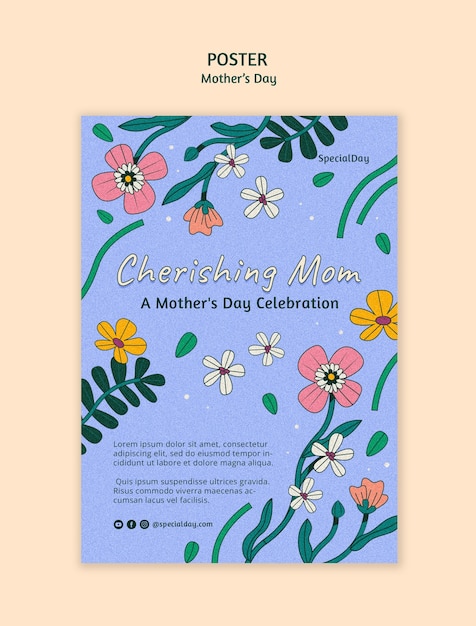 Free PSD mother's day celebration  poster template