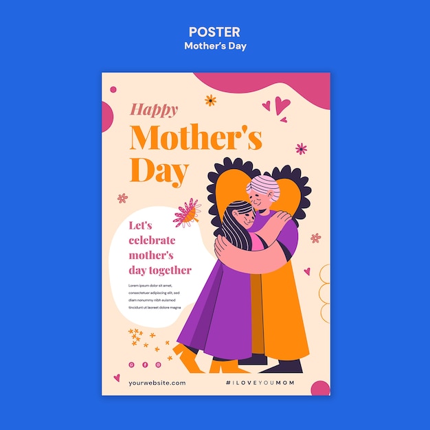 Mother's day celebration poster template