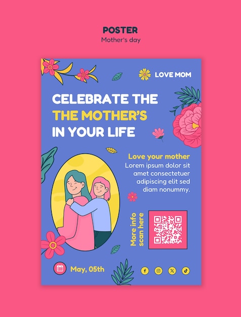 Mother's day celebration  poster template