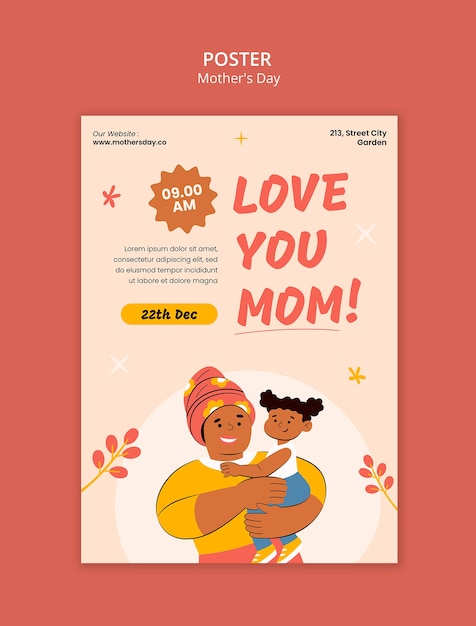 Free PSD mother's day celebration poster template