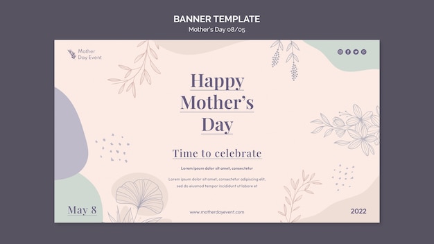 Free PSD mother's day horizontal banner template