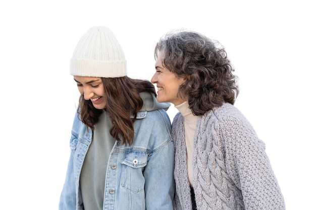 Mother spending time outdoors with her daughter