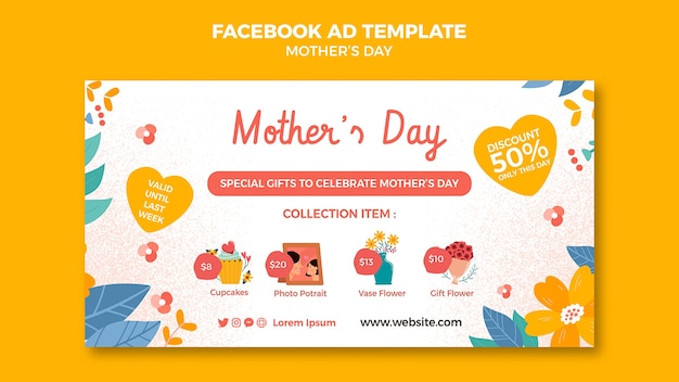 Mothers day celebration facebook template