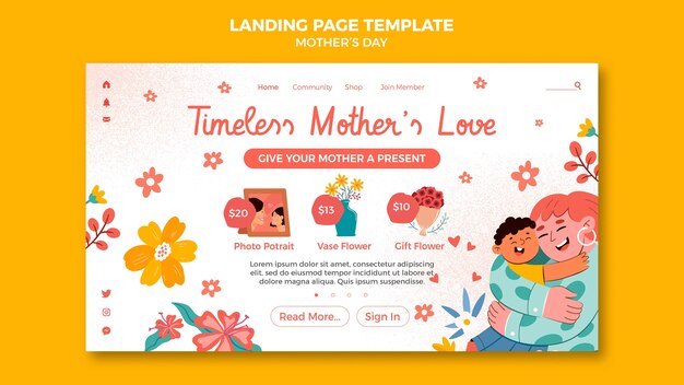 Mothers day celebration landing page