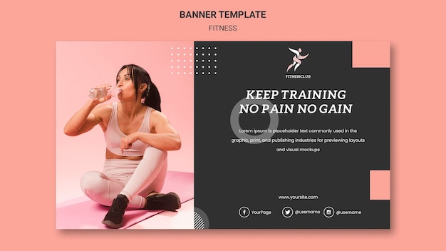 Free PSD motivational fitness banner template