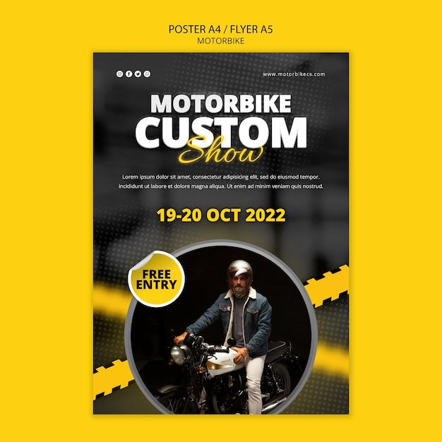 Free PSD motorbike extreme sport flyer template