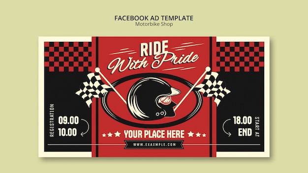 Free PSD motorbike shopping facebook template