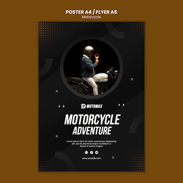 Free PSD motorcycle adventure poster design