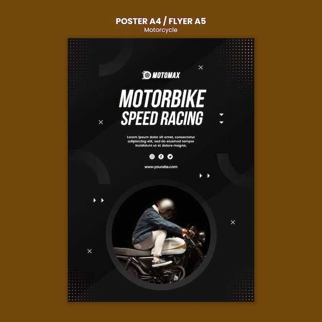 Free PSD motorcycle concept poster design