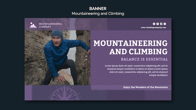 Free PSD mountaineering balance banner