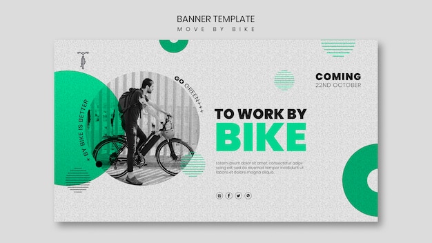 Free PSD move by bike banner concept