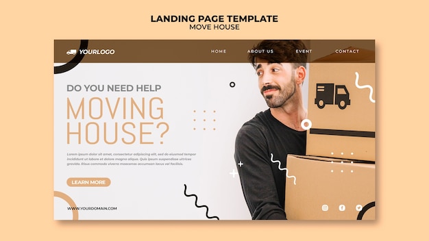 Free PSD move house landing page design