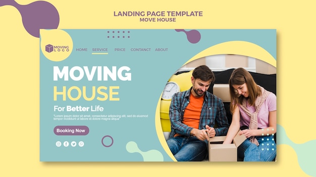 Free PSD moving house landing page template