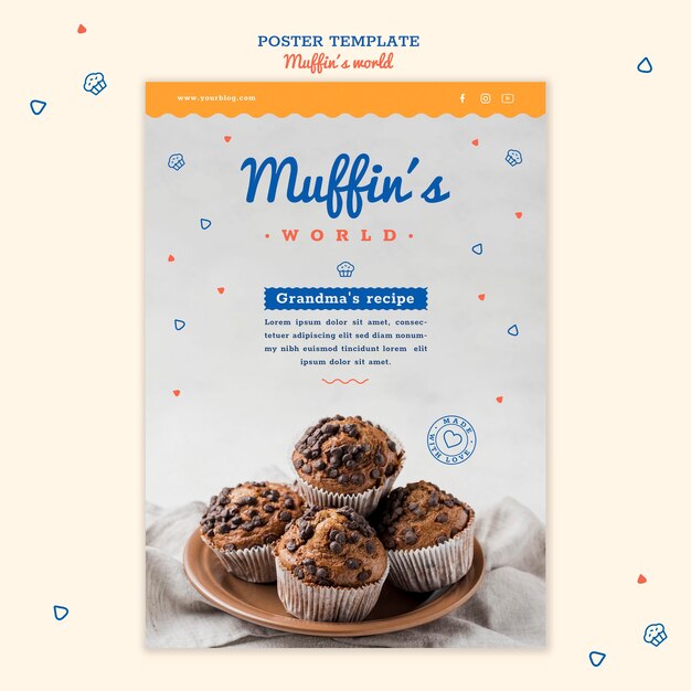 Muffins concept poster template