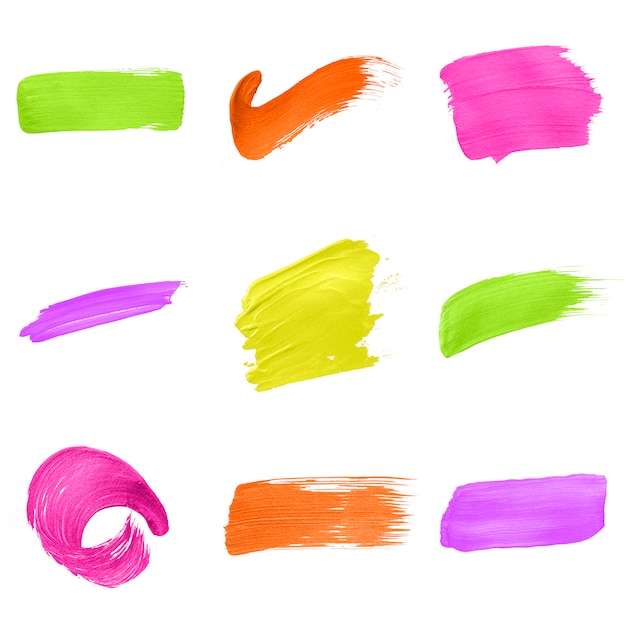 Free PSD multicolored brush stroke collection