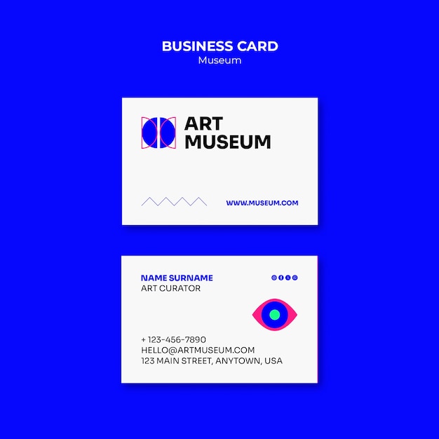 Free PSD museum horizontal business card template design