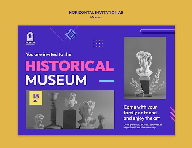 Free PSD museum medium banner template design