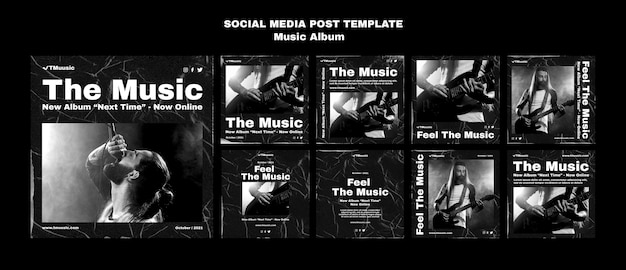 Music album social media post collection