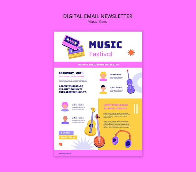 Free PSD music band festival template