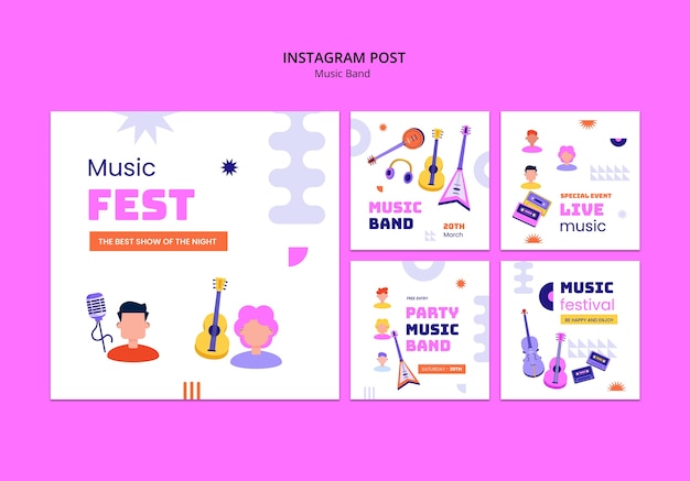 Free PSD music band festival template