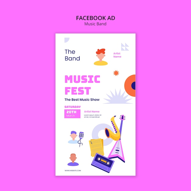 Free PSD music band festival template