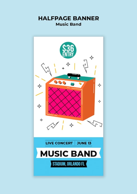 Free PSD music band festival template